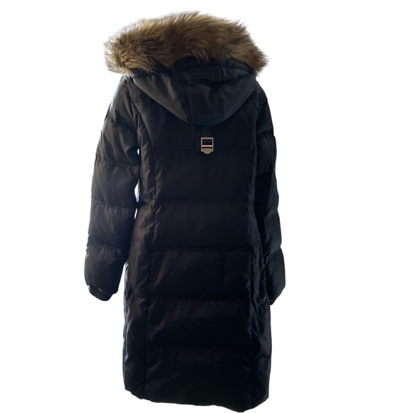 Michael Kors‎ PS Quilted Polyester Black Faux Fur Hood Trim Removable Hood - Picture 2 of 7